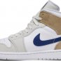 Mens Wmns Air Jordan 1 Mid White Khaki Blue Void DO6726 100