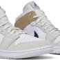 Mens Wmns Air Jordan 1 Mid White Khaki Blue Void DO6726 100