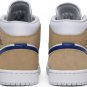 Mens Wmns Air Jordan 1 Mid White Khaki Blue Void DO6726 100