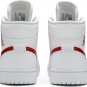 Mens Wmns Air Jordan 1 Mid White University Red BQ6472 106