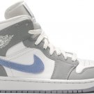 Mens Wmns Air Jordan 1 Mid Wolf Grey Aluminum BQ6472 105