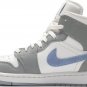 Mens Wmns Air Jordan 1 Mid Wolf Grey Aluminum BQ6472 105