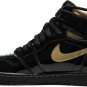 Mens Wmns Air Jordan 1 Retro High OG Black Metallic Gold 555088 032