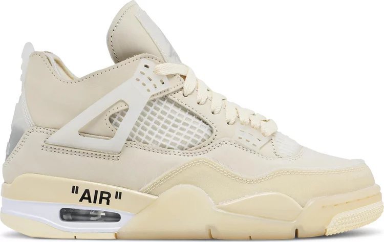 Mens Wmns Off-White x  Air Jordan 4 SP Sail CV9388 100