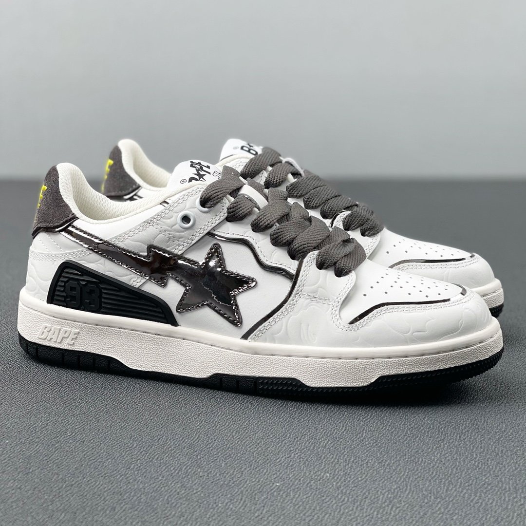 A Bathing Ape Bape Sta Low White Black Grey