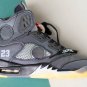 Jordan 5 Retro Off-White Black MUSLIN-FIRE Red