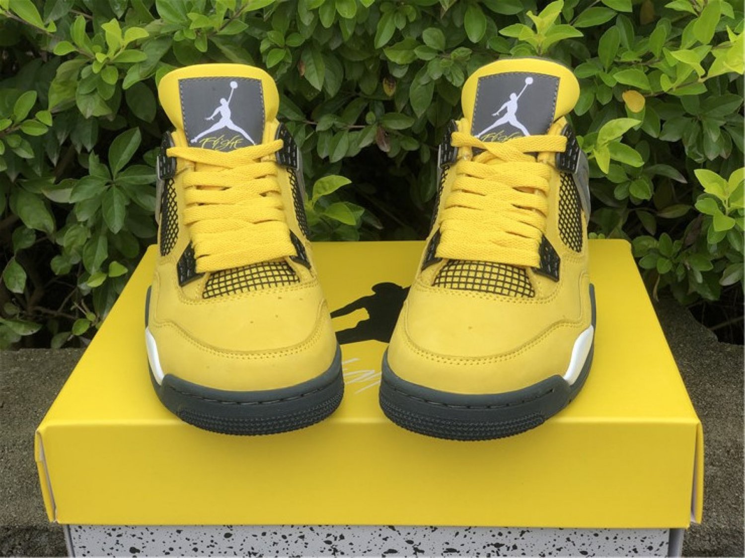 Men & Wmns Air Jordan 4 &acirc;��Lightning 2021&acirc;�� Tour YellowDark Blue-Grey-White
