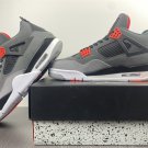 Men & Wmns Air Jordan 4 “Infrared” Dark GreyInfrared 23-Black-Cement Grey