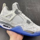 Men & Wmns Air Jordan 4 “Laser” White Chrome-Metallic Silver