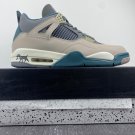 Men & Wmns Air Jordan 4 Beige Dark Grey Blue White