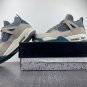 Men & Wmns Air Jordan 4 Beige Dark Grey Blue White