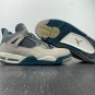 Men & Wmns Air Jordan 4 Beige Dark Grey Blue White