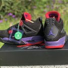 Men & Wmns Air Jordan 4 NRG ‘Raptors’ BlackRed-Court Purple AQ3816-056