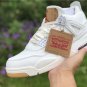 Men & Wmns Air JORDAN 4 RETRO LEVIS NRG White Denim