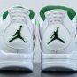Men & Wmns Air Jordan 4 Retro Nike White Metallic Green Silver Green