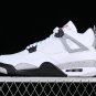 Men & Wmns Air JORDAN 4 RETRO WHITE CEMENT WHITEBLACKGREY
