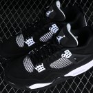Men & Wmns Air JORDAN 4 RETRO WHITE THUNDER BLACKWHITEBLACK