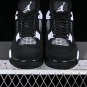 Men & Wmns Air JORDAN 4 RETRO WHITE THUNDER BLACKWHITEBLACK