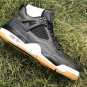 Men & Wmns Air Jordan 4 SE Black White-Gum Light Brown