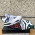 Men & Wmns Air Jordan 4 White Oxidized Green Neutral Grey