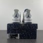 Men & Wmns Air Jordan 4 WhiteMidnight Navy-Light Smoke Grey-Fire Red
