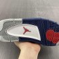 Men & Wmns Air Jordan 4 WhiteMidnight Navy-Light Smoke Grey-Fire Red