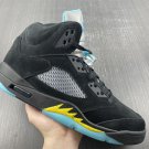 Men & Wmns Air Jordan 5 Aqua Black Aquatone Taxi