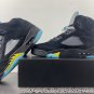 Men & Wmns Air Jordan 5 Aqua Black Aquatone Taxi