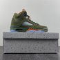 Men & Wmns Air Jordan 5 Army Olive Solar Orange