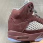 Men & Wmns Air Jordan 5 Burgundy Light Graphite Silver