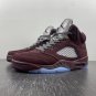 Men & Wmns Air Jordan 5 Burgundy Light Graphite Silver