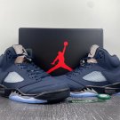 Men & Wmns Air Jordan 5 Georgetown Midnight Navy Black Football Grey