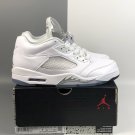 Men & Wmns Air Jordan 5 Low White Black Wolf Grey