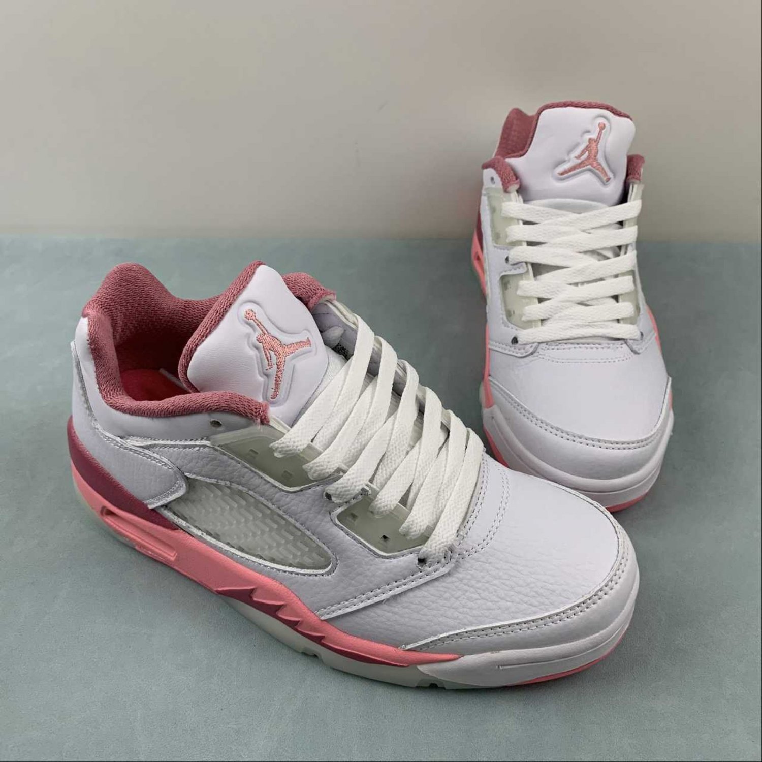 Men & Wmns Air Jordan 5 Low White Coral Chalk Desert Berry Black