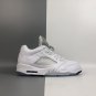 Men & Wmns Air Jordan 5 Low White Black Wolf Grey
