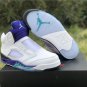 Men & Wmns Air Jordan 5 NRG &acirc;��Fresh Prince&acirc;�� WhiteGrape Ice-Black-New Emerald