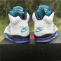 Men & Wmns Air Jordan 5 NRG Fresh Prince White Grape Ice Black New Emerald