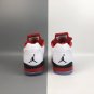 Men & Wmns Air Jordan 5 Retro Low White Fire Red Black