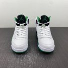 Men & Wmns Air Jordan 5 White Lucky Green Black Ice Blue