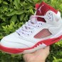 Men & Wmns Air Jordan 5 White Pink Foam Gym Red