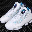 Men & Wmns Air Jordan 6 Rings Utah Jazz White Court Purple Silver Vivid Blue
