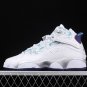 Men & Wmns Air Jordan 6 Rings Utah Jazz White Court Purple Silver Vivid Blue