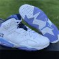 Men & Wmns Air Jordan 6 UNC Championship PE White Blue