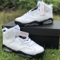 Men & Wmns Air Jordan 6 White Black Alligator