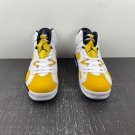 Men & Wmns Air Jordan 6 White Yellow Ochre Black