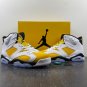 Men & Wmns Air Jordan 6 White Yellow Ochre Black