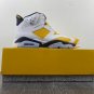 Men & Wmns Air Jordan 6 White Yellow Ochre Black