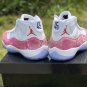 Men & Wmns Air Jordan 11 &acirc;��Snakeskin&acirc;�� Pink White