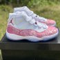 Men & Wmns Air Jordan 11 &acirc;��Snakeskin&acirc;�� Pink White