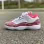 Men & Wmns Air Jordan 11 Low &acirc;��Pink Snakeskin&acirc;�� WhiteWatermelon-Black